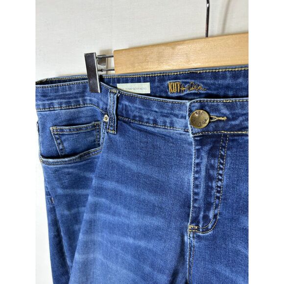 Kut From The Kloth Blue Medium Wash High-Rise Crop Skinny Boyfriend Jeans Sz 18W - Picture 4 of 14
